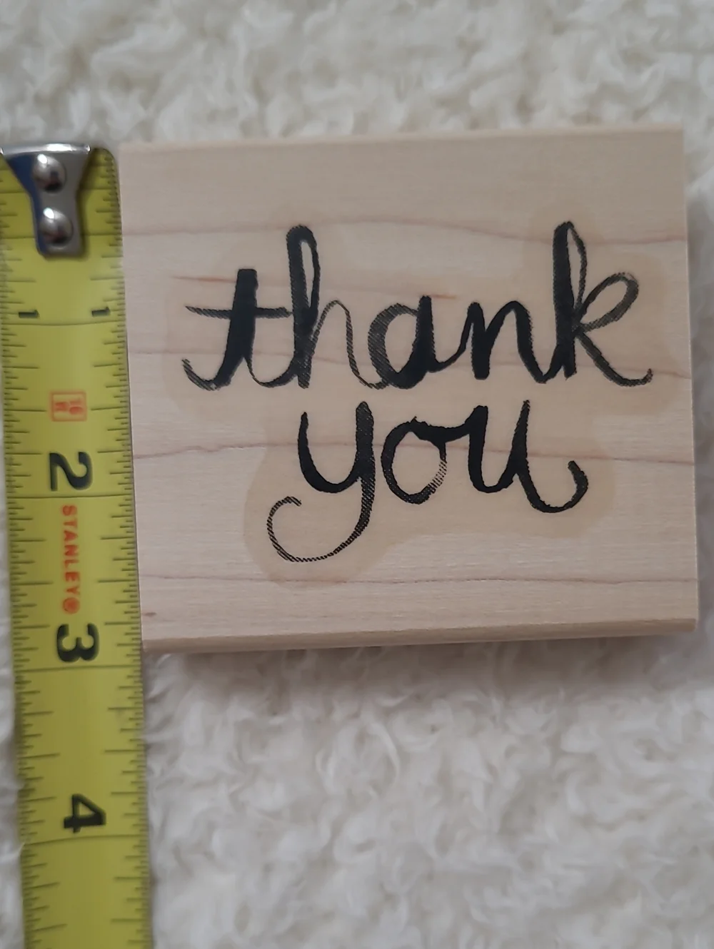 NEW Stampin'Up! Watercolor Thank You Red Rubber Stamp Wood Block 135377 Retired